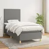 Image de vidaXL Sommier à lattes de lit avec matelas Gris foncé 100x200cm Tissu