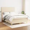 Image de vidaXL Sommier à lattes de lit avec matelas Crème 140x190 cm Tissu