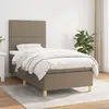 Image de vidaXL Sommier à lattes de lit avec matelas Taupe 90x200 cm Tissu