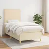 Image de vidaXL Sommier à lattes de lit avec matelas Crème 90x200 cm Tissu