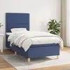 Image de vidaXL Sommier à lattes de lit avec matelas Bleu 100x200 cm Tissu
