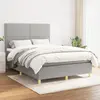 Image de vidaXL Sommier à lattes de lit avec matelas Gris clair 140x190cm Tissu