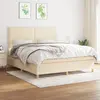 Image de vidaXL Sommier à lattes de lit avec matelas Crème 180x200 cm Tissu