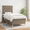 Image de vidaXL Sommier à lattes de lit avec matelas Taupe 80x200 cm Tissu