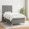 Image de vidaXL Sommier à lattes de lit et matelas Gris foncé 90x190 cm Tissu