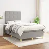 Image de vidaXL Sommier à lattes de lit avec matelas Gris clair 120x200cm Tissu