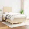 Image de vidaXL Sommier à lattes de lit avec matelas Crème 120x200 cm Tissu