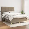 Image de vidaXL Sommier à lattes de lit avec matelas Taupe 140x190 cm Tissu
