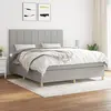 Image de vidaXL Sommier à lattes de lit avec matelas Gris clair 160x200cm Tissu
