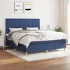 Image de vidaXL Sommier à lattes de lit avec matelas Bleu 180x200 cm Tissu
