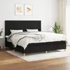 Image de vidaXL Sommier à lattes de lit avec matelas Noir 200x200 cm Tissu