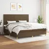 Image de vidaXL Sommier à lattes de lit avec matelas Marron foncé 200x200 cm