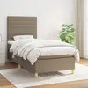 Image de vidaXL Sommier à lattes de lit avec matelas Taupe 80x200 cm Tissu