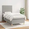 Image de vidaXL Sommier à lattes de lit et matelas Gris clair 90x190 cm Tissu