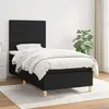 Image de vidaXL Sommier à lattes de lit avec matelas Noir 90x190 cm Tissu