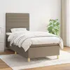 Image de vidaXL Sommier à lattes de lit avec matelas Taupe 90x190 cm Tissu