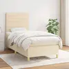 Image de vidaXL Sommier à lattes de lit avec matelas Crème 90x200 cm Tissu