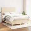 Image de vidaXL Sommier à lattes de lit avec matelas Crème 140x190 cm Tissu