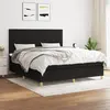 Image de vidaXL Sommier à lattes de lit avec matelas Noir 160x200 cm Tissu