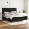 Image de vidaXL Sommier à lattes de lit avec matelas Noir 180x200 cm Tissu