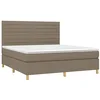 Image de vidaXL Sommier à lattes de lit avec matelas Taupe 180x200 cm Tissu