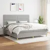Image de vidaXL Sommier à lattes de lit avec matelas Gris clair 200x200cm Tissu