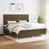 Image de vidaXL Sommier à lattes de lit avec matelas Marron foncé 200x200 cm