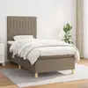 Image de vidaXL Sommier à lattes de lit avec matelas Taupe 100x200 cm Tissu