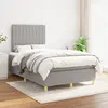 Image de vidaXL Sommier à lattes de lit avec matelas Gris clair 120x200cm Tissu