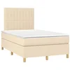 Image de vidaXL Sommier à lattes de lit avec matelas Crème 120x200 cm Tissu
