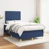 Image de vidaXL Sommier à lattes de lit avec matelas Bleu 120x200 cm Tissu