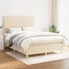 Image de vidaXL Sommier à lattes de lit avec matelas Crème 140x190 cm Tissu