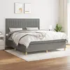 Image de vidaXL Sommier à lattes de lit avec matelas Gris foncé 160x200cm Tissu