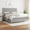 Image de vidaXL Sommier à lattes de lit avec matelas Gris clair 180x200cm Tissu