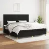 Image de vidaXL Sommier à lattes de lit avec matelas Noir 200x200 cm Tissu