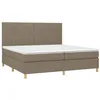Image de vidaXL Sommier à lattes de lit avec matelas Taupe 200x200 cm Tissu