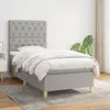 Image de vidaXL Sommier à lattes de lit avec matelas Gris clair 80x200 cm Tissu