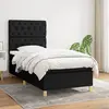 Image de vidaXL Sommier à lattes de lit et matelas Noir 80x200 cm Tissu