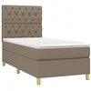 Image de vidaXL Sommier à lattes de lit avec matelas Taupe 80x200 cm Tissu