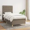 Image de vidaXL Sommier à lattes de lit avec matelas Taupe 90x190 cm Tissu