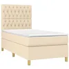 Image de vidaXL Sommier à lattes de lit et matelas Crème 90x190 cm Tissu