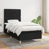 Image de vidaXL Sommier à lattes de lit avec matelas Noir 90x200 cm Tissu