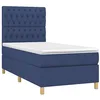 Image de vidaXL Sommier à lattes de lit avec matelas Bleu 90x200 cm Tissu