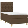Image de vidaXL Sommier à lattes de lit avec matelas Marron foncé 100x200 cm