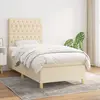 Image de vidaXL Sommier à lattes de lit avec matelas Crème 100x200 cm Tissu