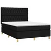 Image de vidaXL Sommier à lattes de lit avec matelas Noir 140x190 cm Tissu