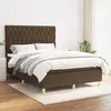 Image de vidaXL Sommier à lattes de lit avec matelas Marron foncé 140x200 cm