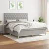 Image de vidaXL Sommier à lattes de lit avec matelas Gris clair 160x200cm Tissu