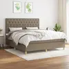 Image de vidaXL Sommier à lattes de lit avec matelas Taupe 160x200 cm Tissu