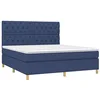 Image de vidaXL Sommier à lattes de lit avec matelas Bleu 160x200 cm Tissu